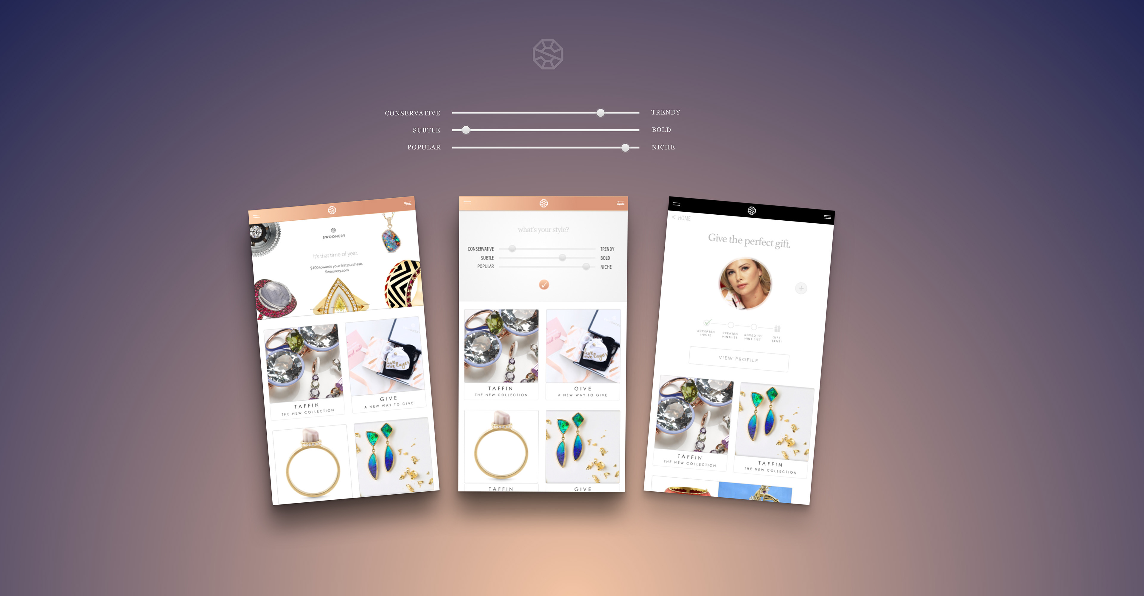 Swoonery luxury ecommerce product world across responsive web and mobile