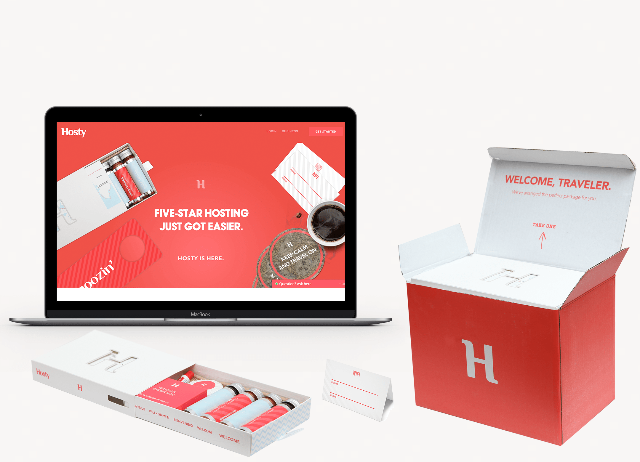 Hosty Club welcome kit layout alternate