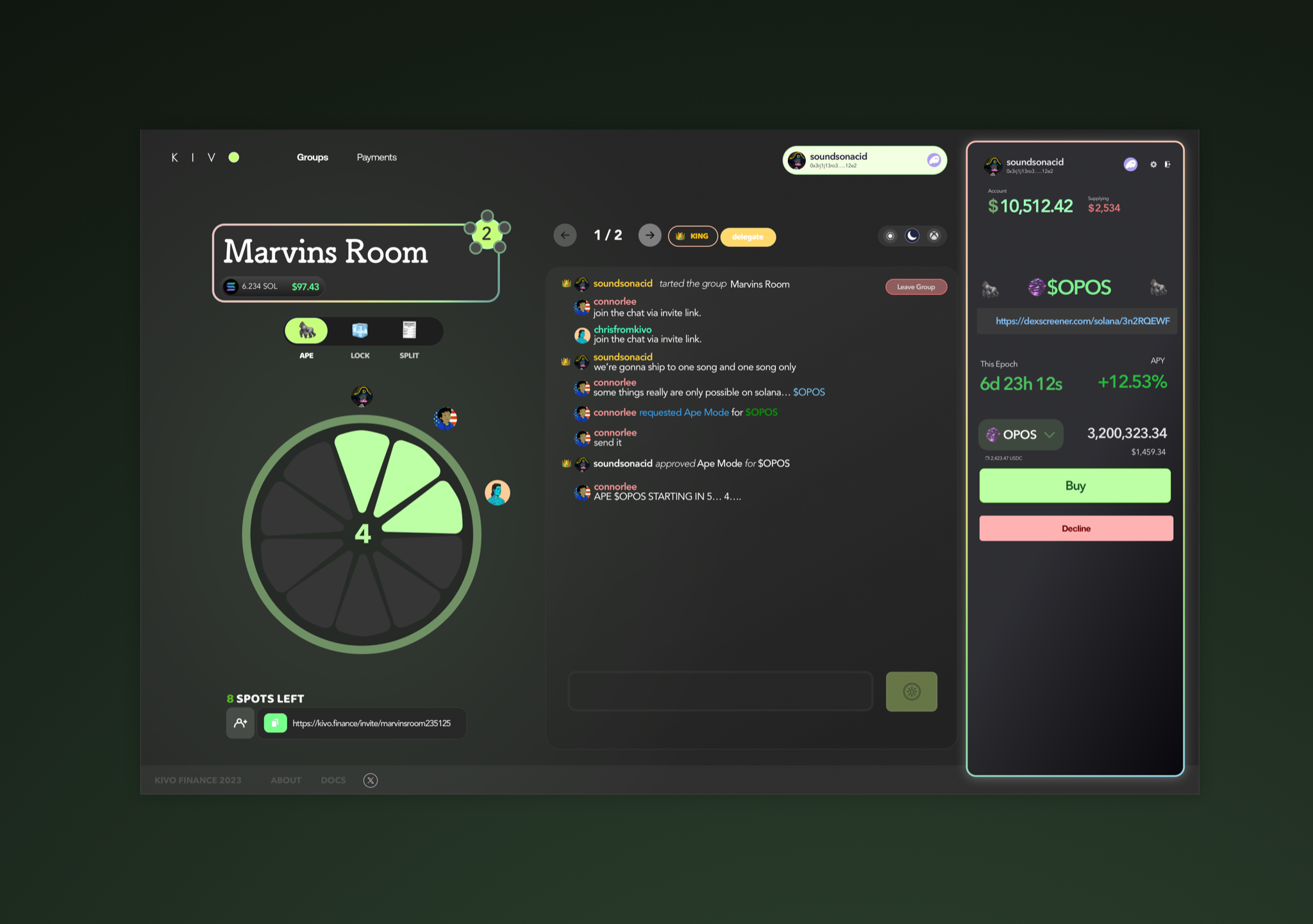 Kivo dark mode - sidebar detail