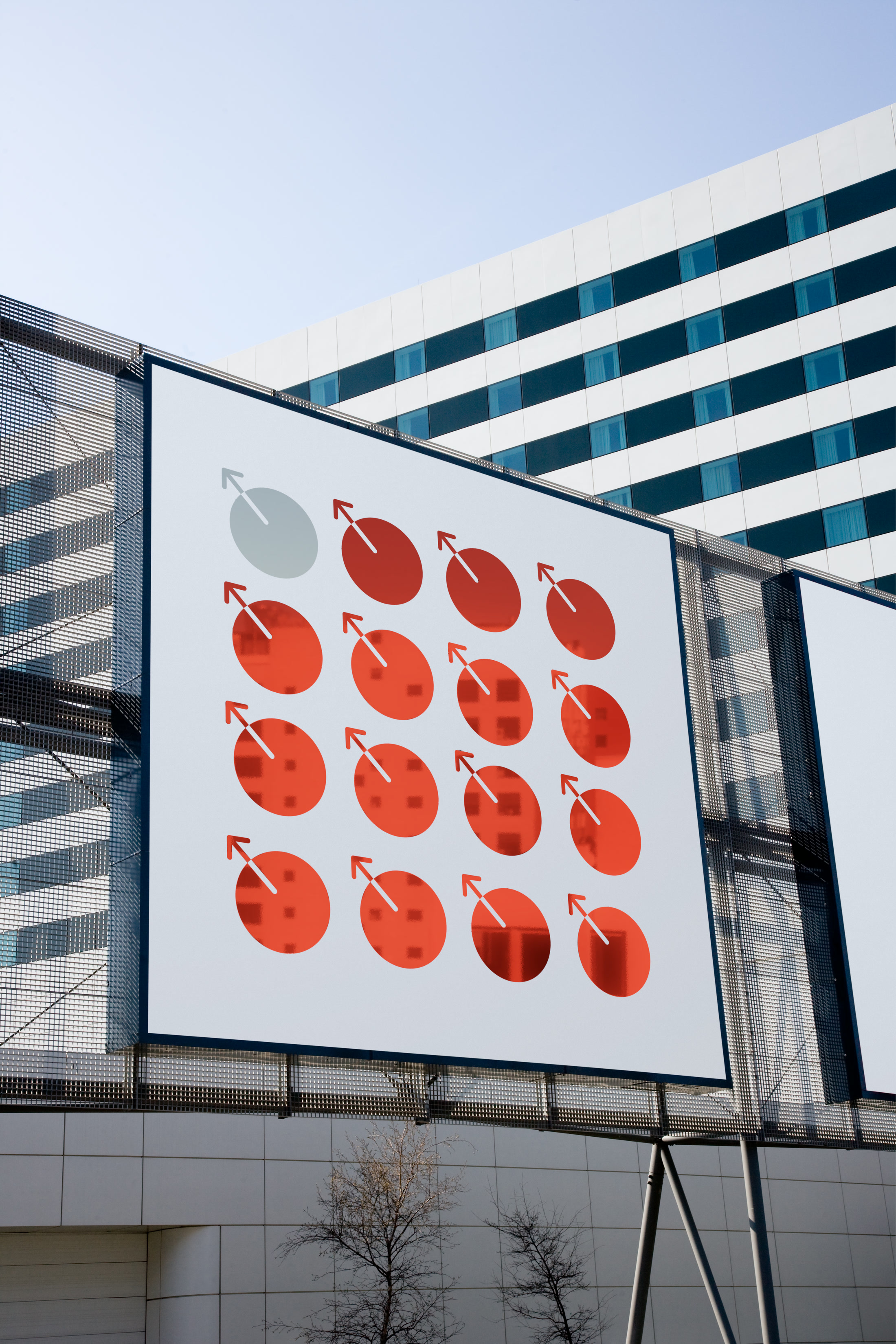 MetaDAO movement mark across an outdoor billboard