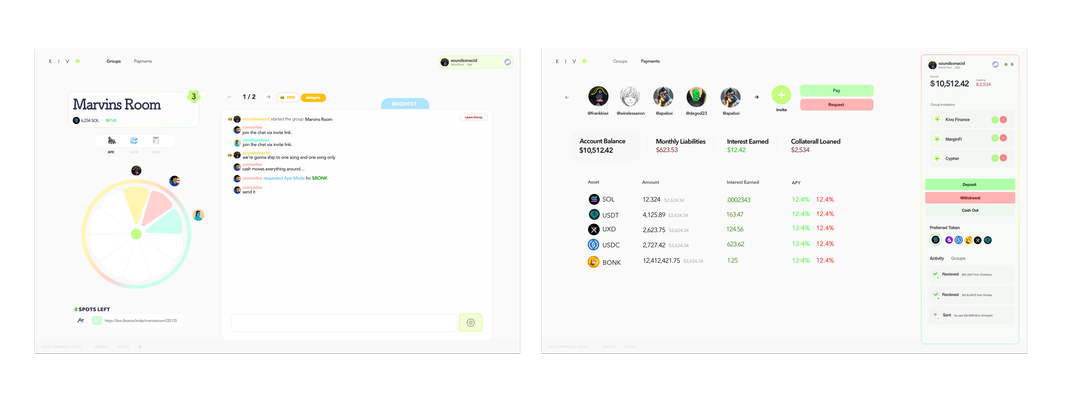 Kivo desktop - Groups and Payments