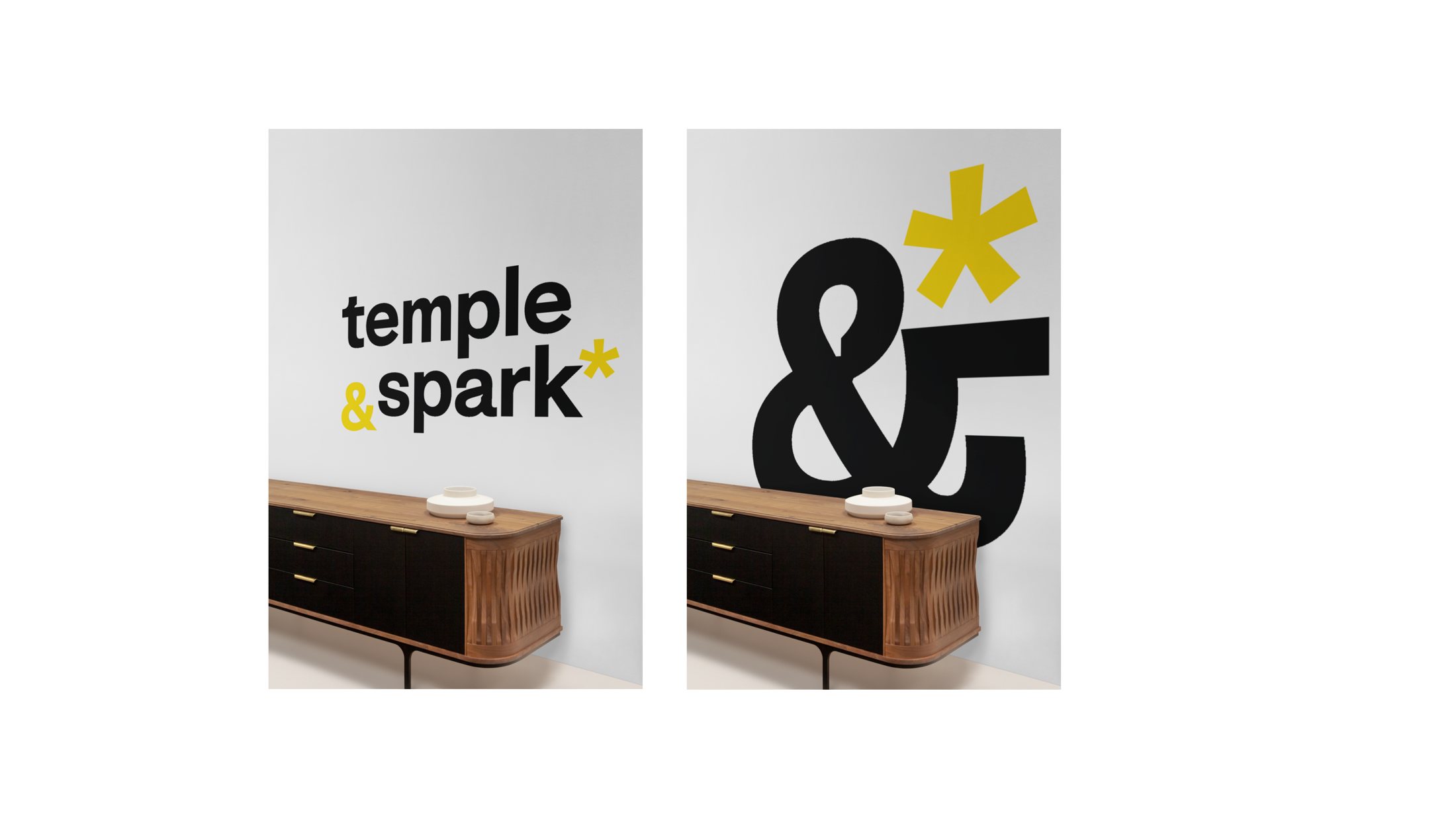 Temple and Spark monogram wall graphics